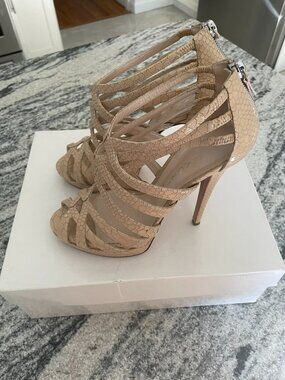 casadei multi strap platform heels